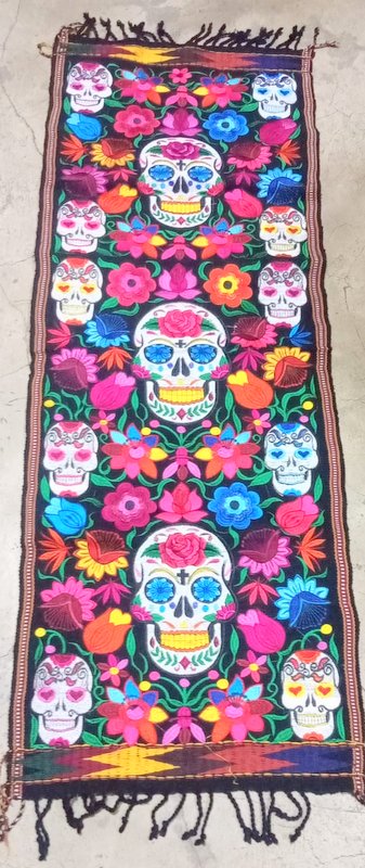 Embroidered Sugar Skull Table Runners 