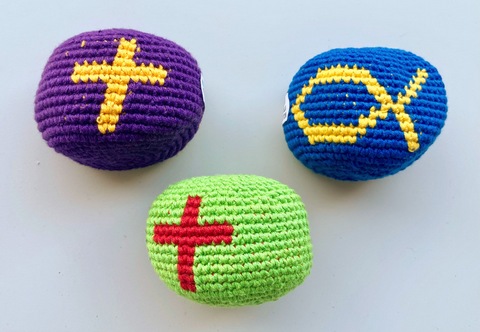 Footbag With Christian Symbols 
