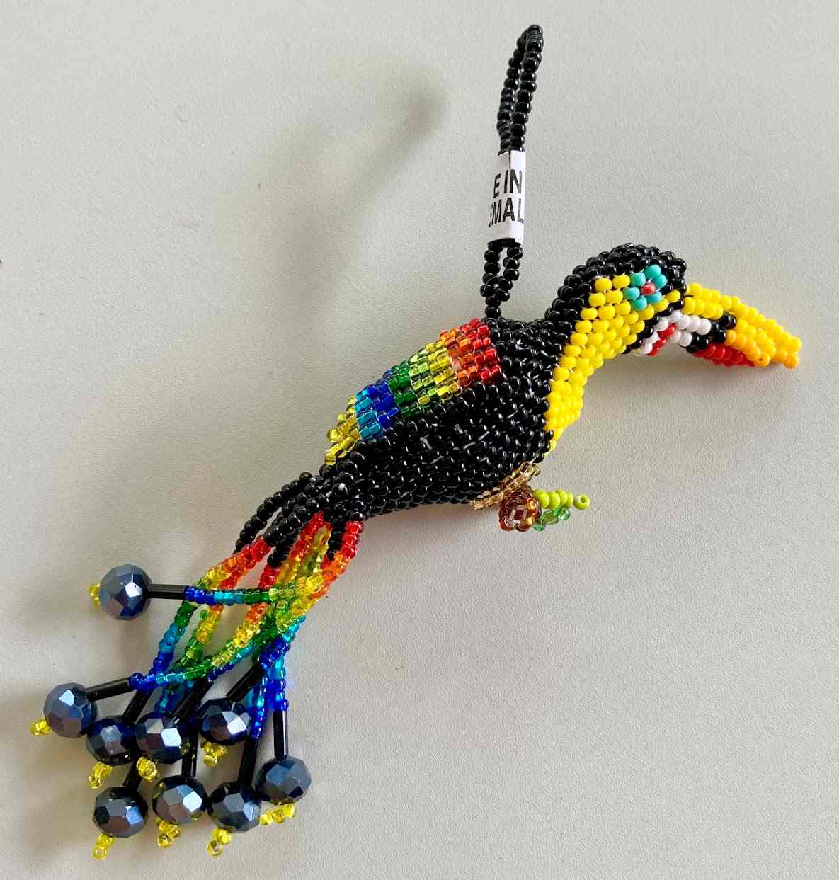 Keychain - Beaded - Toucan - Large - Handmade in Guatemala