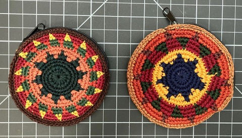 Round Crochet Coin Purse Earth large 