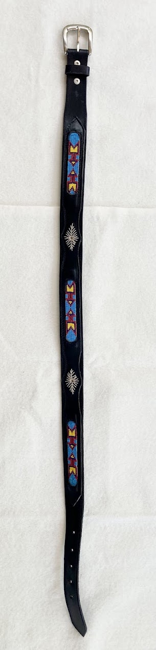Mayan Leather Bead Belt Artisan Handcrafted from Guatemala