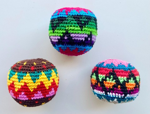 Footbag - Crochet - Multicolor Hard - Artisan Crafted in Guatemala