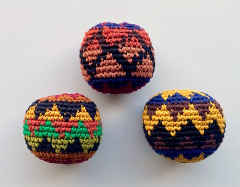 Natural / earth colors Footbag - Artisan Crafted in Guatemala