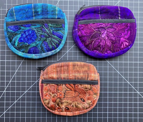 Oval Cosmetic bag - Overdye Embroidered 