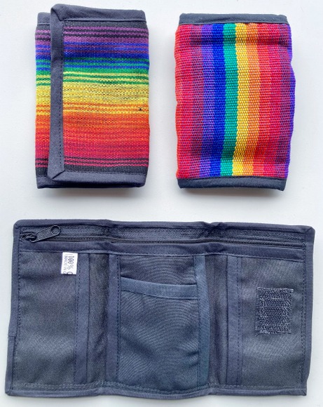 Rainbow Trifold Wallet - Mayan Textile - Artisan Crafted in Guatemala