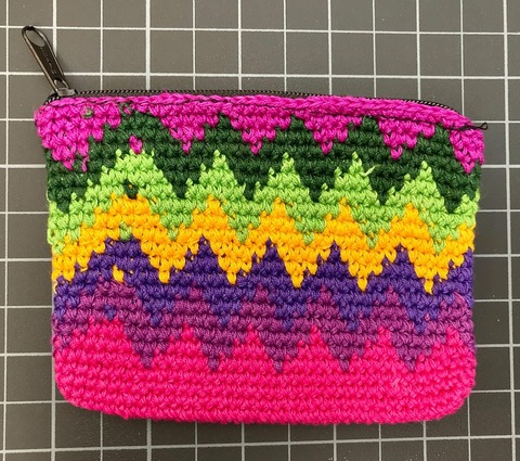Rectangular crochet coin purse multicolor 