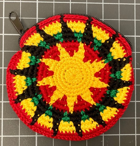 Round Crochet Coin Purse small - Rasta Reggae 