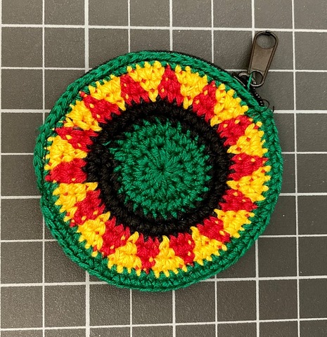 Round Crochet Coin Purse - Rasta Reggae 