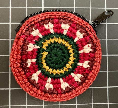 Small Round Crochet Coin Purse - Earth 