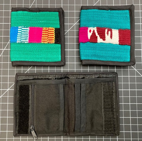 Solid Green Wallet with decorative belt Rainbow