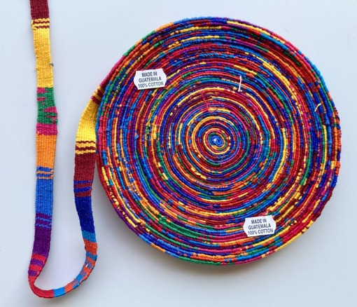 Narrow 1.25-inch multicolor hand-loomed cotton Toto belt roll