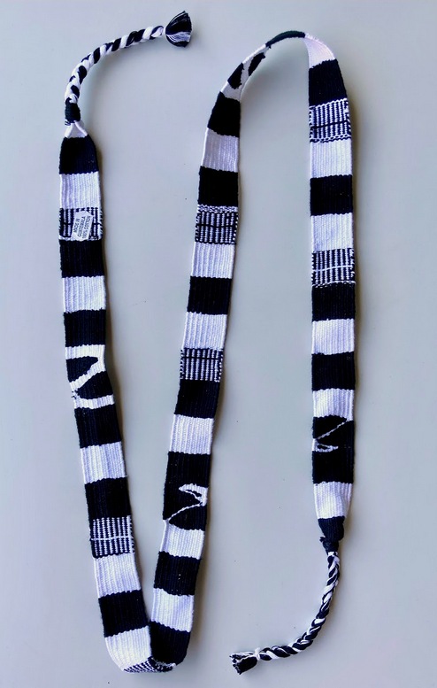 Toto Cotton Tie Belt - Black and White Handmade - Artisan Crafted in Guatemala