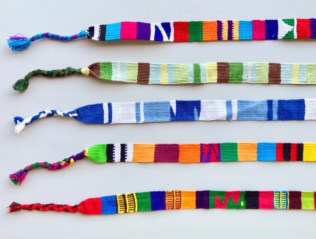 Multicolor hand-loomed cotton Toto tie belt from Guatemala
