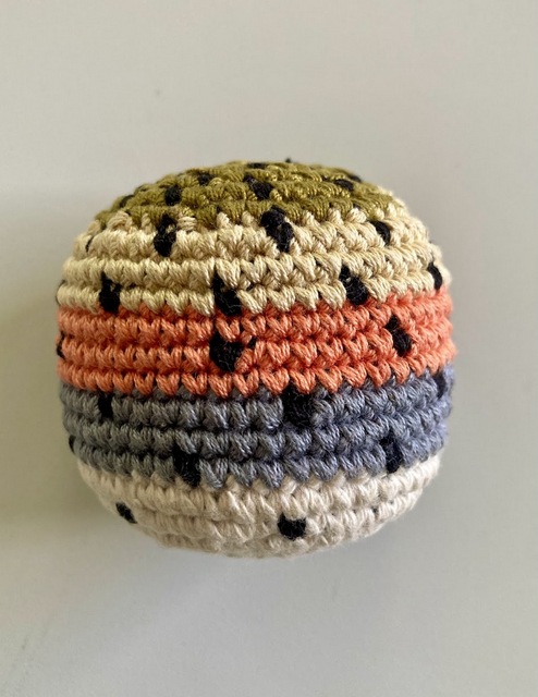 Trout Footbag Guatemalan, Guatemala, Mayan, handmade, colorful, wholesale, artisan, Trout, Footbag