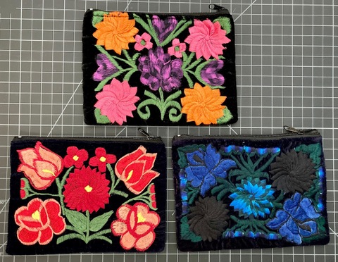 Velvet Embroidered Cosmetic Case 