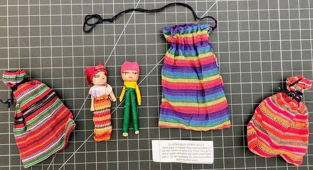 Worry Doll Couple - 3 Inch Boy And Girl In Drawstring Bag 