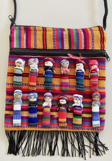 Authentic handmade Mayan Worry Doll Purse Fringe from Guatemala
