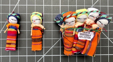 Worry Dolls - One Dozen 2 Inch Girls Orange corporate giveaways