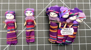 Worry Dolls - One Dozen 2 Inch Girls Purple corporate giveaways