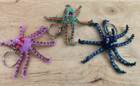 Beaded Octopus Keychain Regular - 3D Handmade