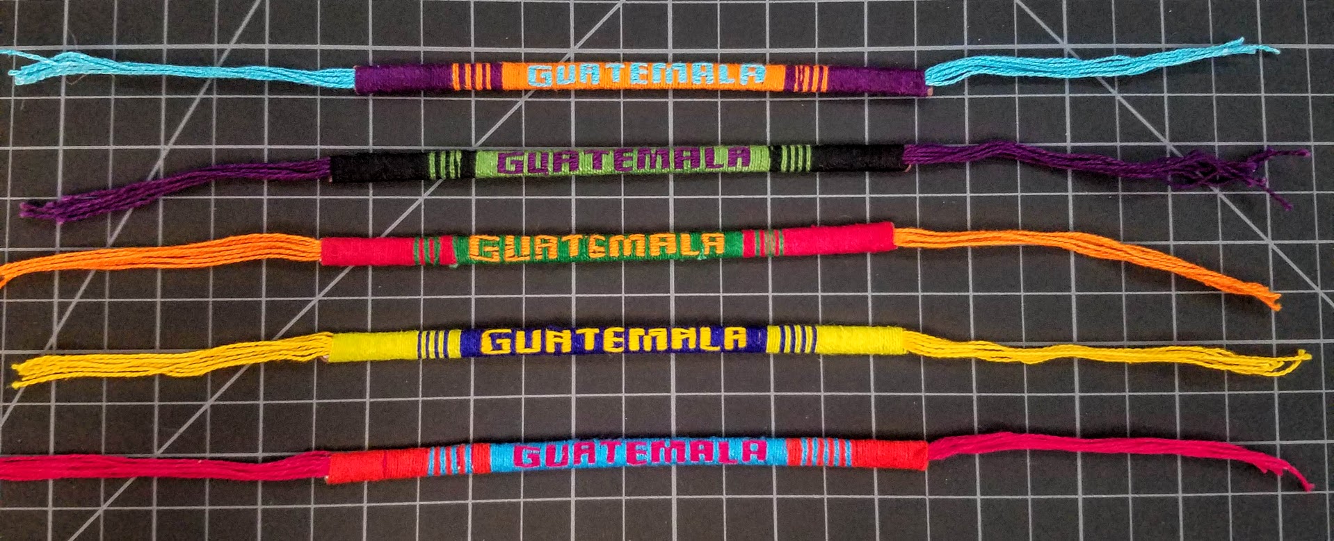 "Guatemala" Friendship Bracelet Cotton With Internal Strip 1/4 Inch 