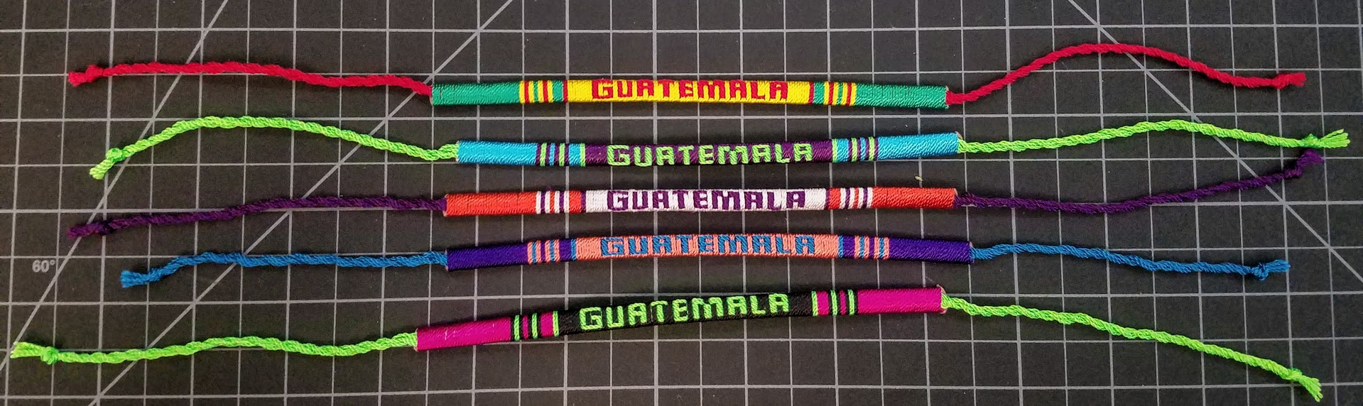 "Guatemala" Friendship Bracelet Nylon With Internal Strip 1/4 Inch 