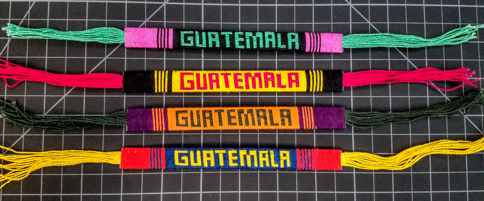 "Guatemala" Friendship Bracelet Cotton With Internal Strip 1/2 Inch 