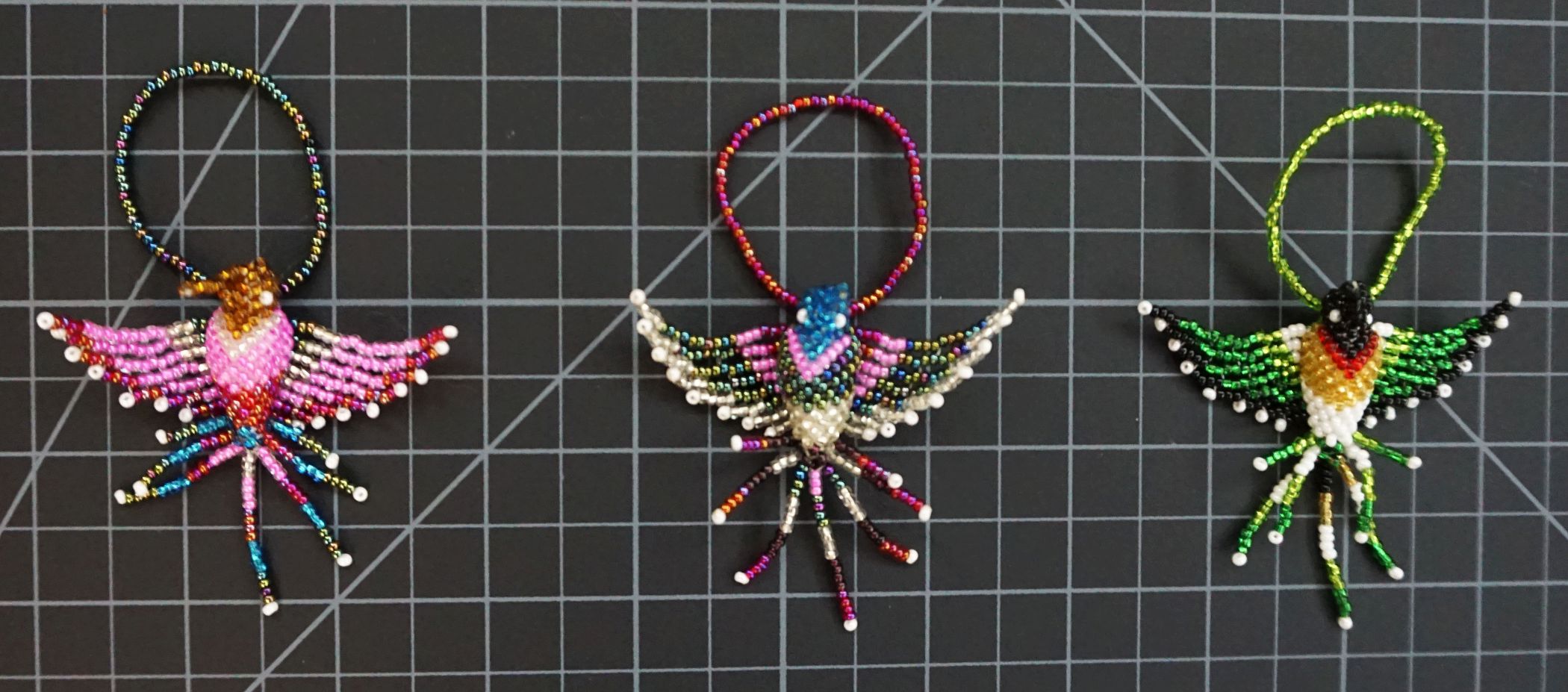 Beaded Hummingbird Ornament 